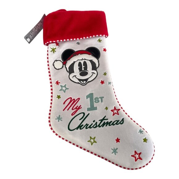 Disney Baby’s First Christmas Mickey Mouse My 1st Christmas Holiday Stocking - Picture 4 of 7